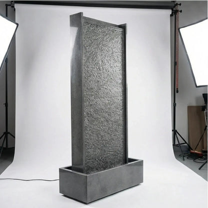 HARMONY – grosse Premium Wasserwand Granitstein, Indoor/Outdoor, 60×40×180 cm - CLIMAQUA