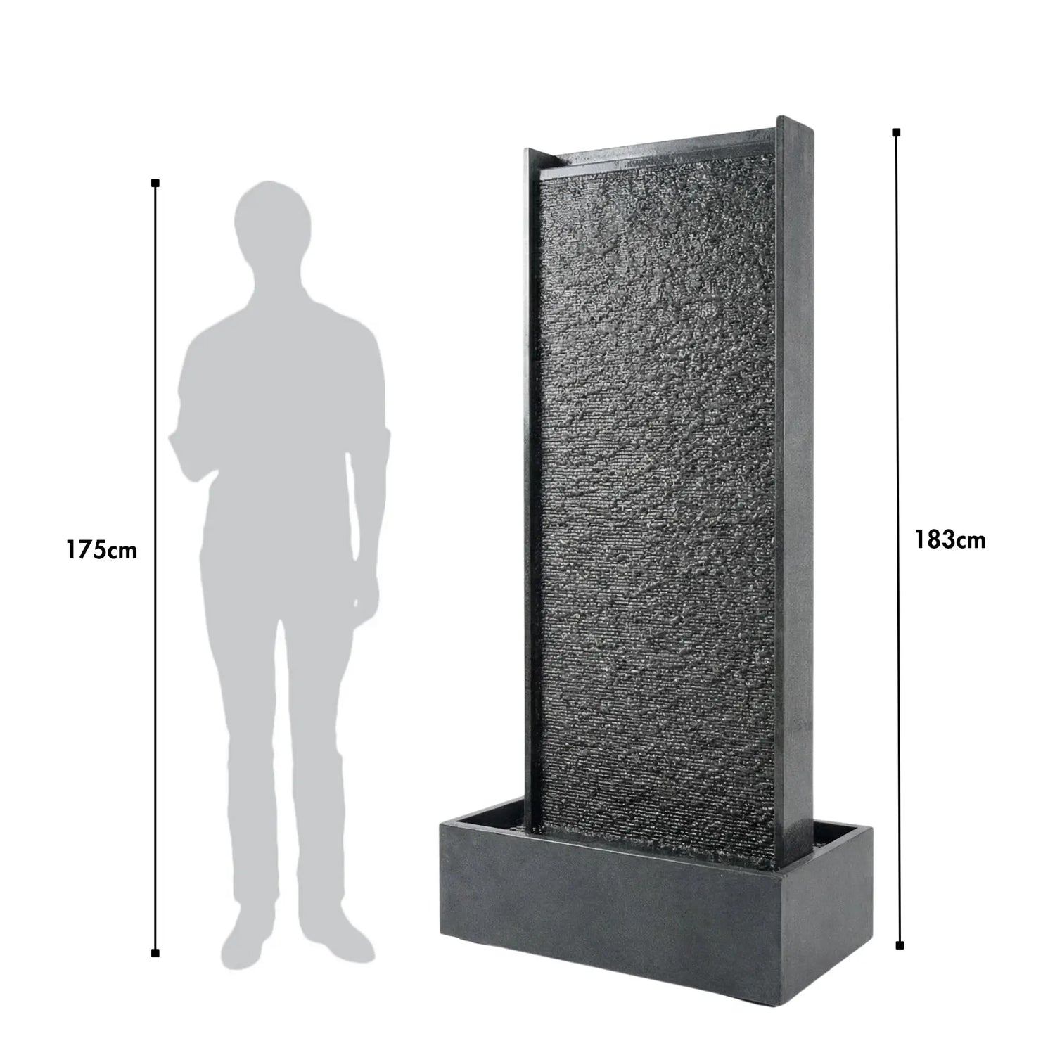 HARMONY – grosse Premium Wasserwand aus Granitstein, Indoor/Outdoor, 81×40×183 cm - CLIMAQUA