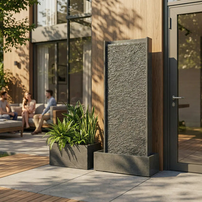 HARMONY – grosse Premium Wasserwand Granitstein, Indoor/Outdoor, 60×40×180 cm - CLIMAQUA