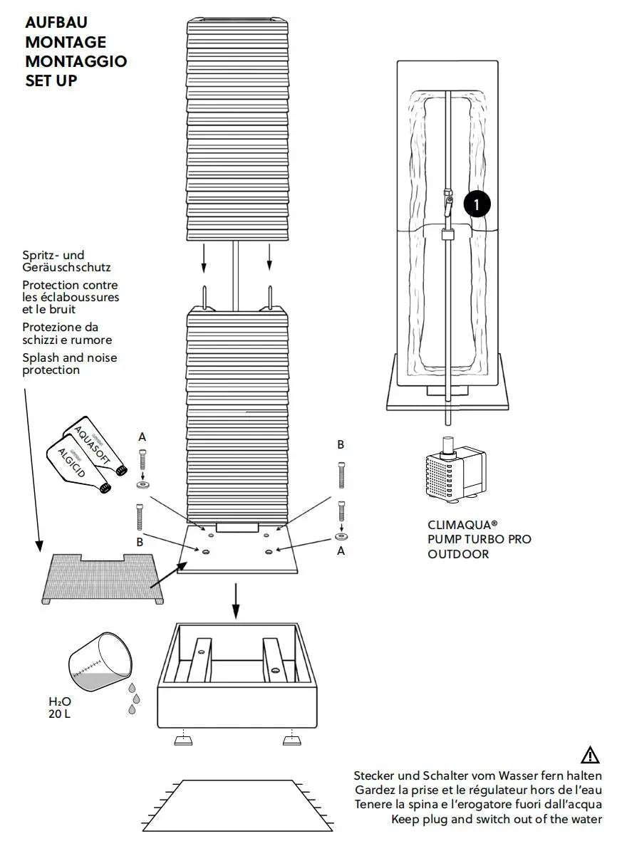 Hohe Wasserwand Schiefer 2m Anthrazit LIV XL - CLIMAQUA