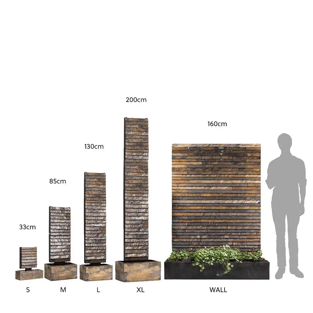 Mittelgrosse Wasserwand Schiefer AVA M - CLIMAQUA