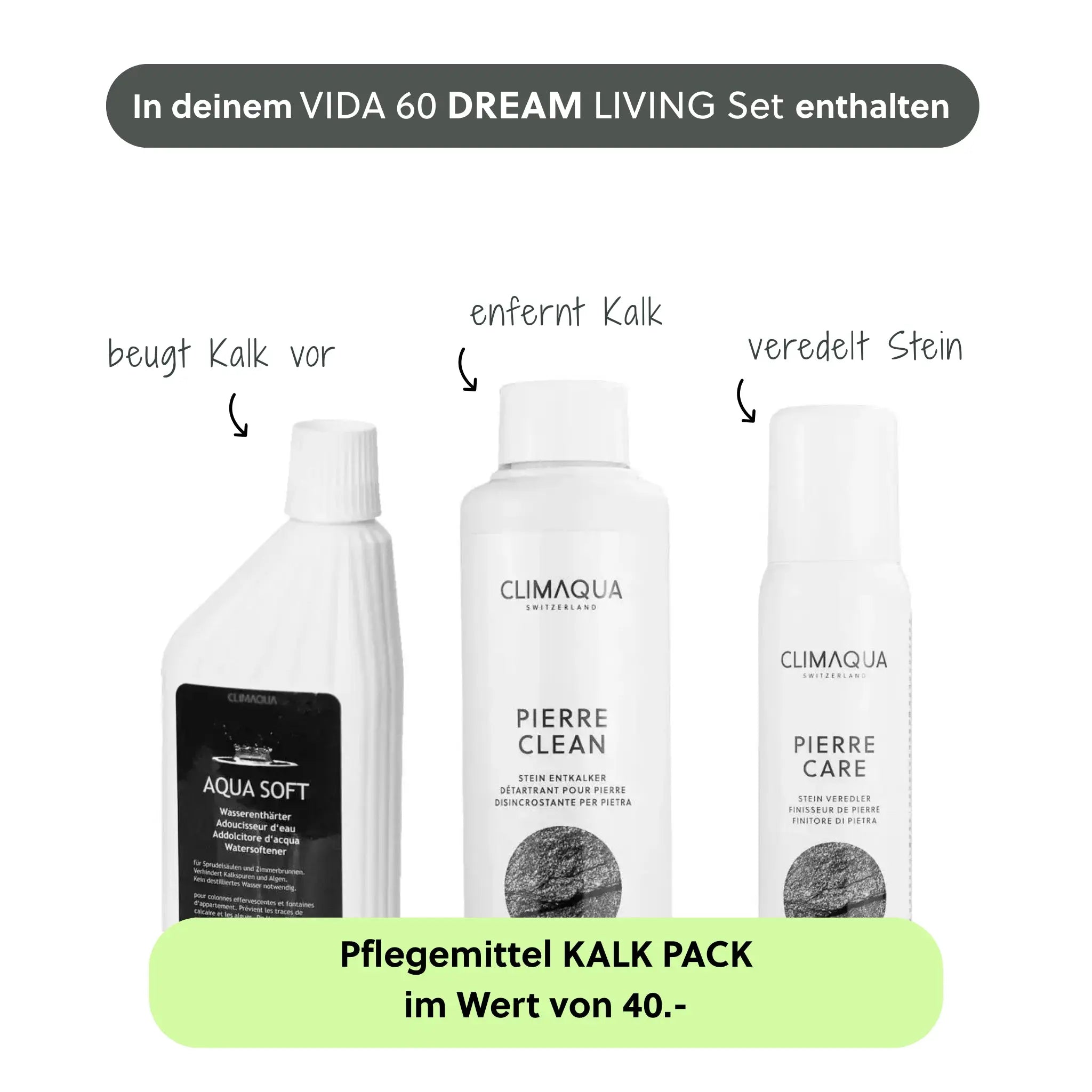 Gartenbrunnen VIDA 60 Anthrazit DREAM LIVING Set - CLIMAQUA