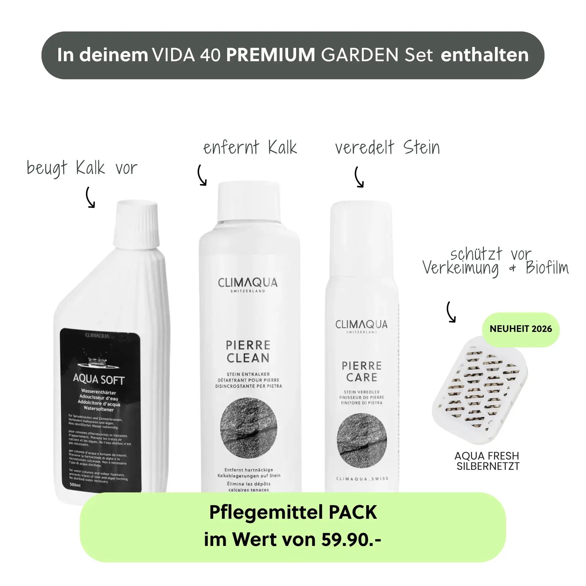 Gartenbrunnen VIDA 40 PREMIUM GARDEN Set Rusty - CLIMAQUA