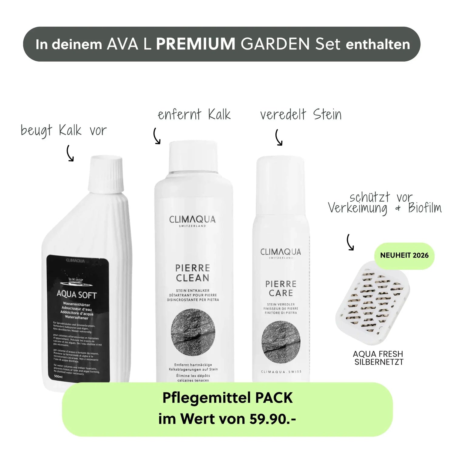 Wasserwand AVA L PREMIUM GARDEN Set - CLIMAQUA