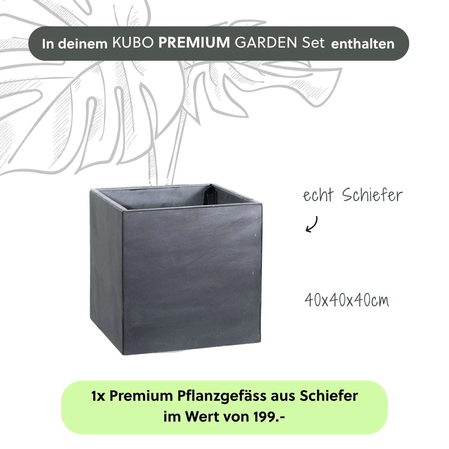 Gartenbrunnen KUBO PREMIUM GARDEN Set - CLIMAQUA