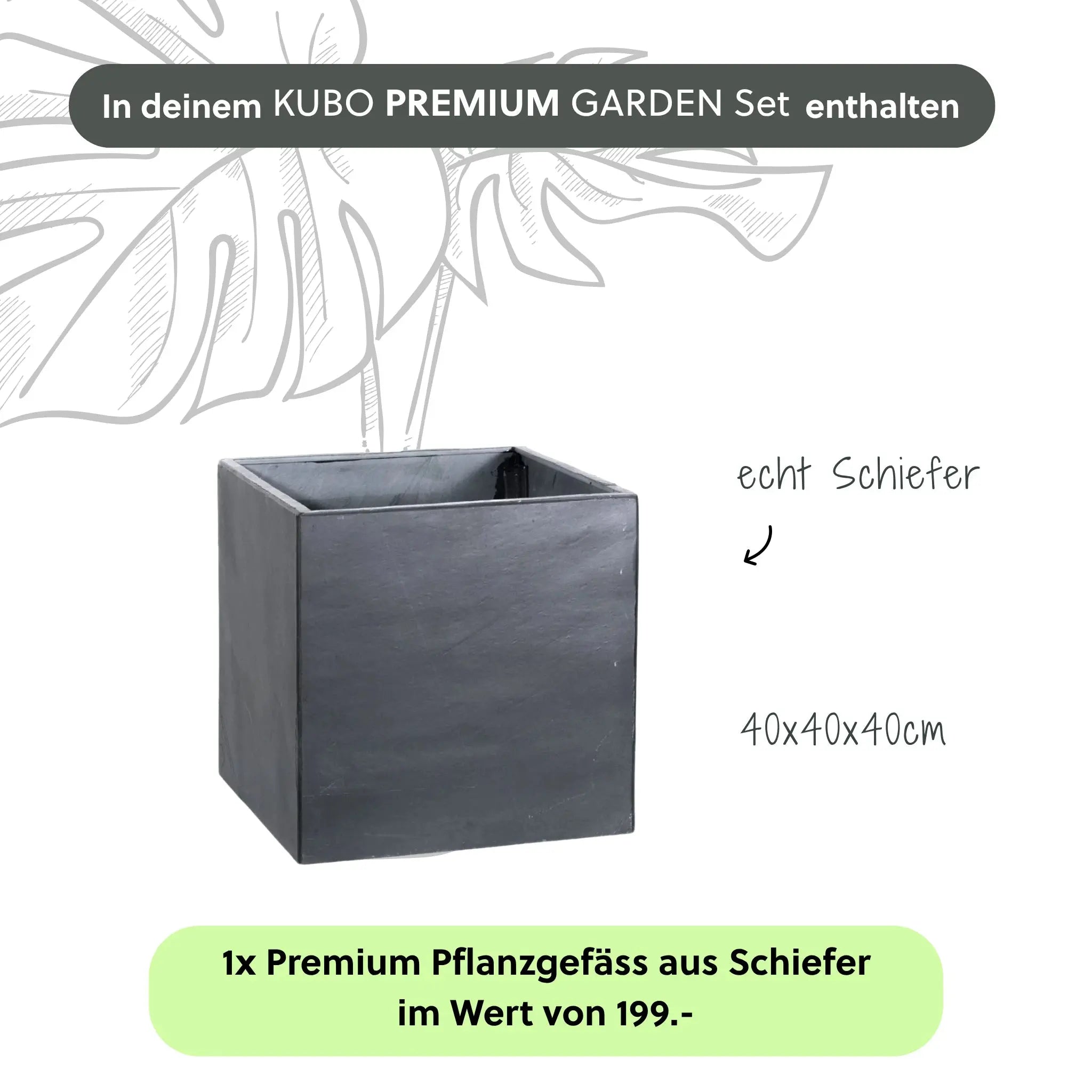 Gartenbrunnen KUBO PREMIUM GARDEN Set - CLIMAQUA