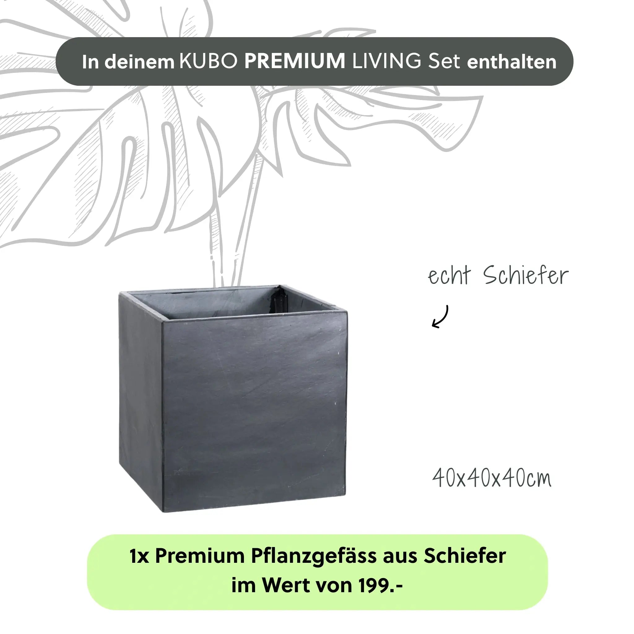 Gartenbrunnen KUBO PREMIUM LIVING Set - CLIMAQUA