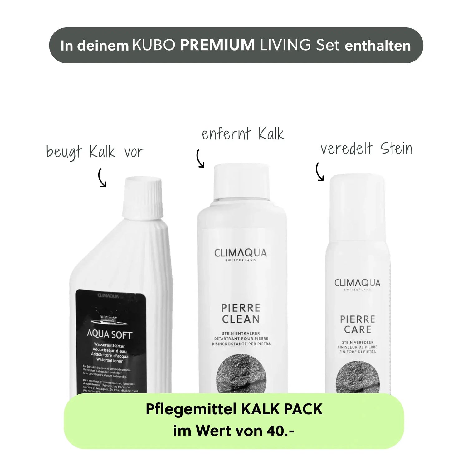 Gartenbrunnen KUBO PREMIUM LIVING Set - CLIMAQUA