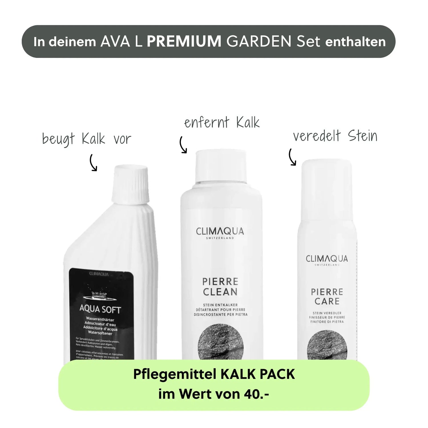 Wasserwand AVA L PREMIUM GARTEN Set - CLIMAQUA