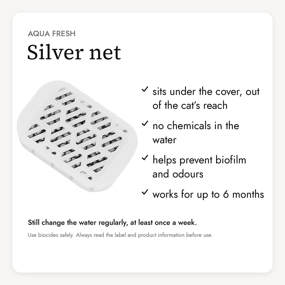 AQUA FRESH silver net under the cover