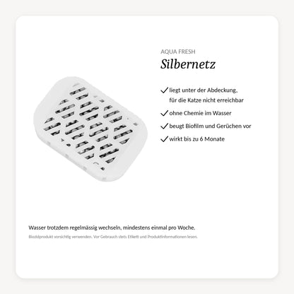 Le filet argent AQUA FRESH se place sous le couvercle, sans produits chimiques dans l&