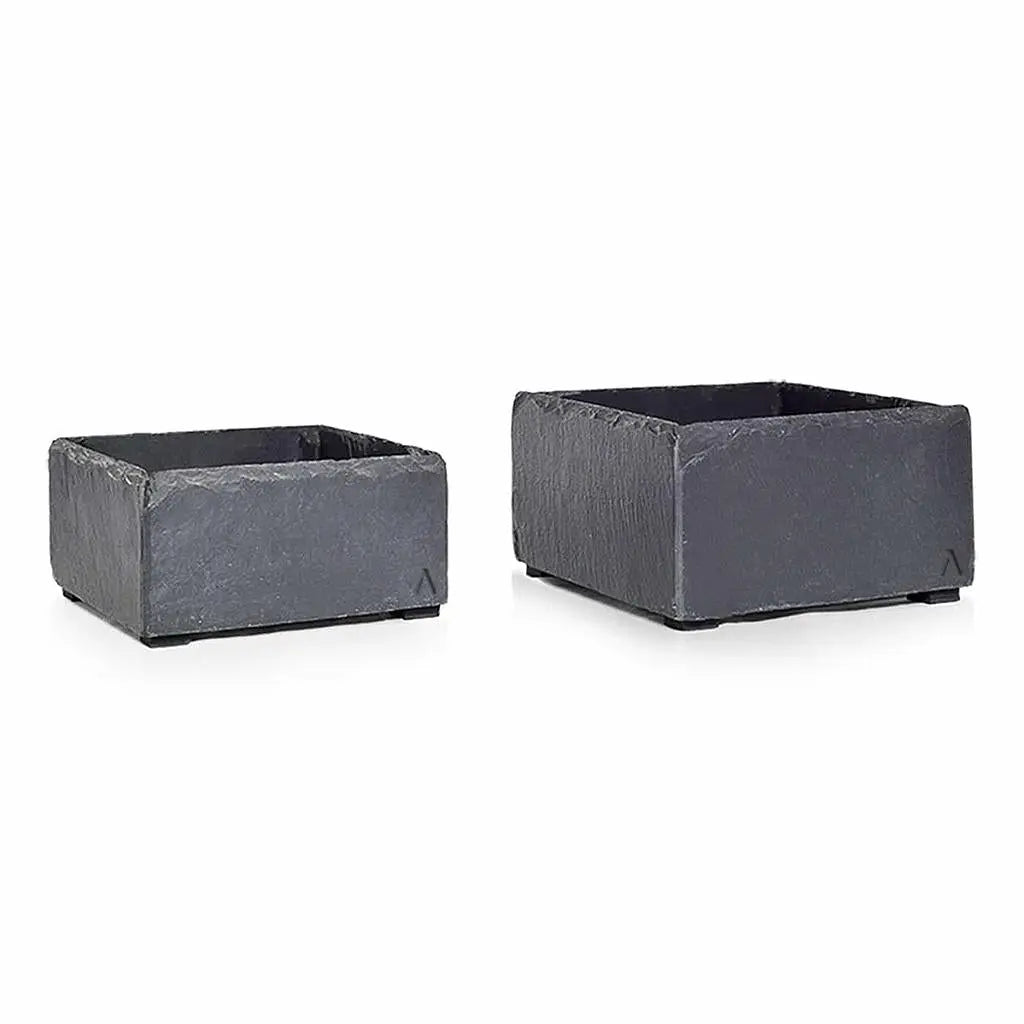 Kleine Pflanschale 17x17x9 cm Schiefer Schwarz BOL 17 Anthracite - CLIMAQUA