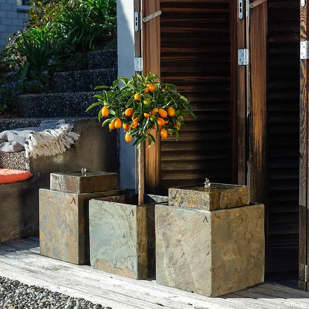 Kleiner Terrassenbrunnen eckig VIDA 30 - CLIMAQUA