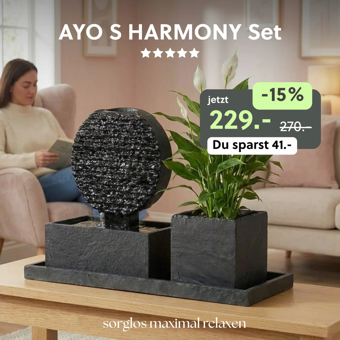 Kleiner Zimmerbrunnen AYO S HARMONY Set - CLIMAQUA