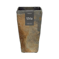 STILO 21 Rusty – Conische plantenpot 21x21x39 cm leisteen bruin 6 kg