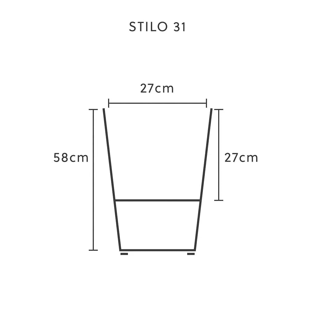 Konischer Übertopf 31 cm Schiefer  STILO 31 Rusty - CLIMAQUA