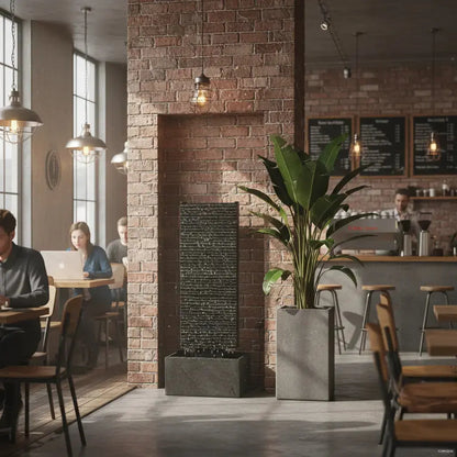 LIV M – Edle Wasserwand Schiefer Schwarz 85cm Brunnen - CLIMAQUA