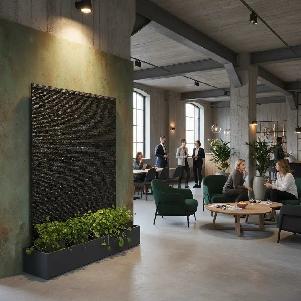 LIV WALL–  Luxuriöse Wasserwand Schiefer Schwarz  160 cm - CLIMAQUA