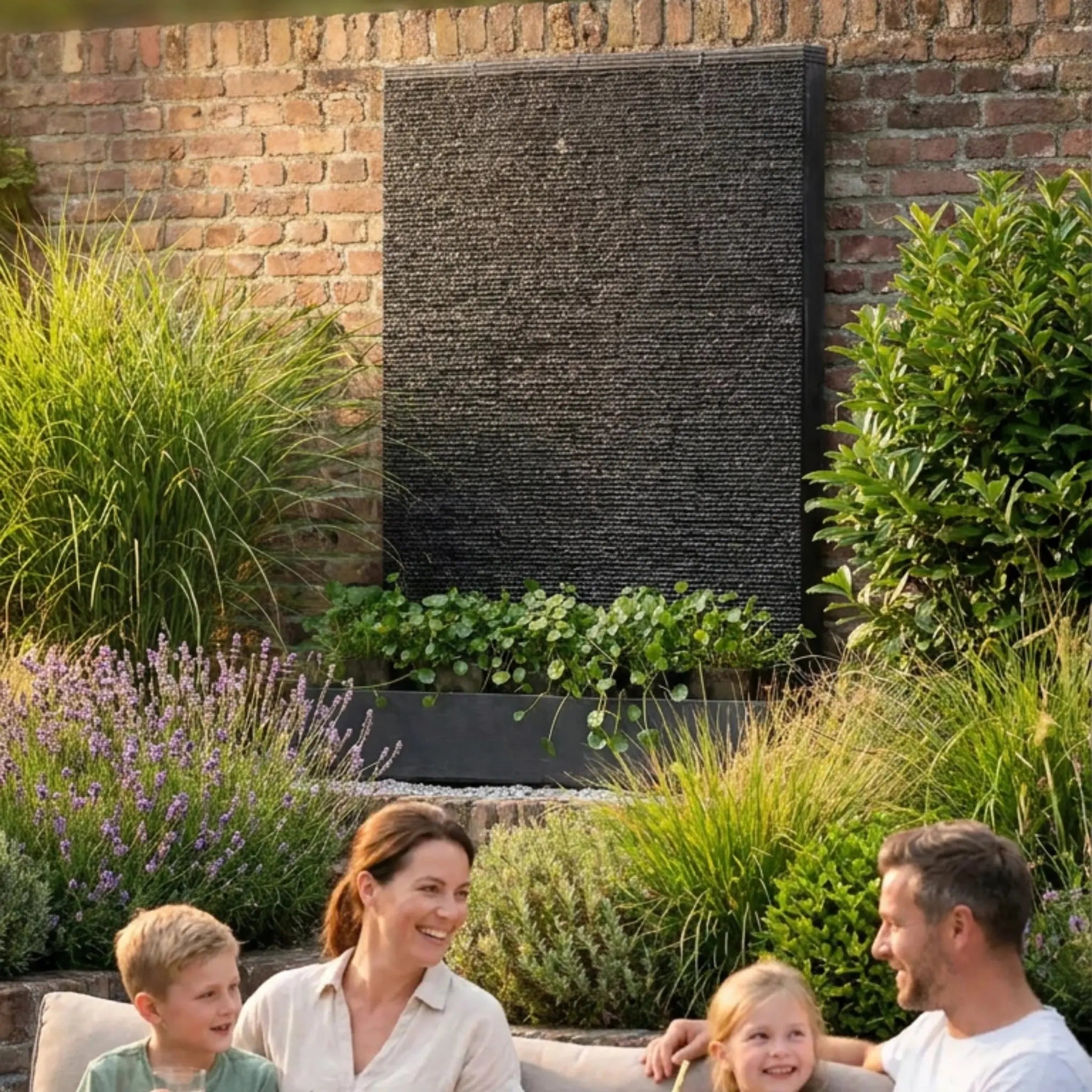 LIV WALL–  Luxuriöse Wasserwand Schiefer Schwarz  160 cm - CLIMAQUA