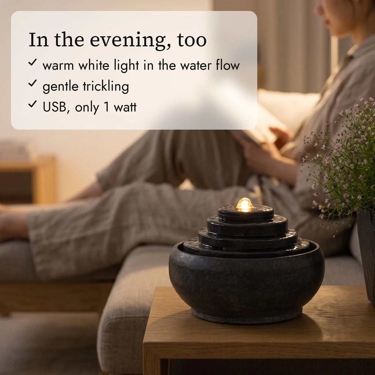 MODO tabletop fountain in the evening (AI content)
