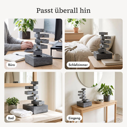 Treppenbrunnen MODUM im Büro, Schlafzimmer, Bad und Eingang (KI-Inhalte)