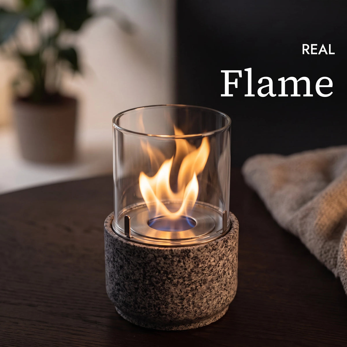 Real flame of the MYU table fire (AI content)