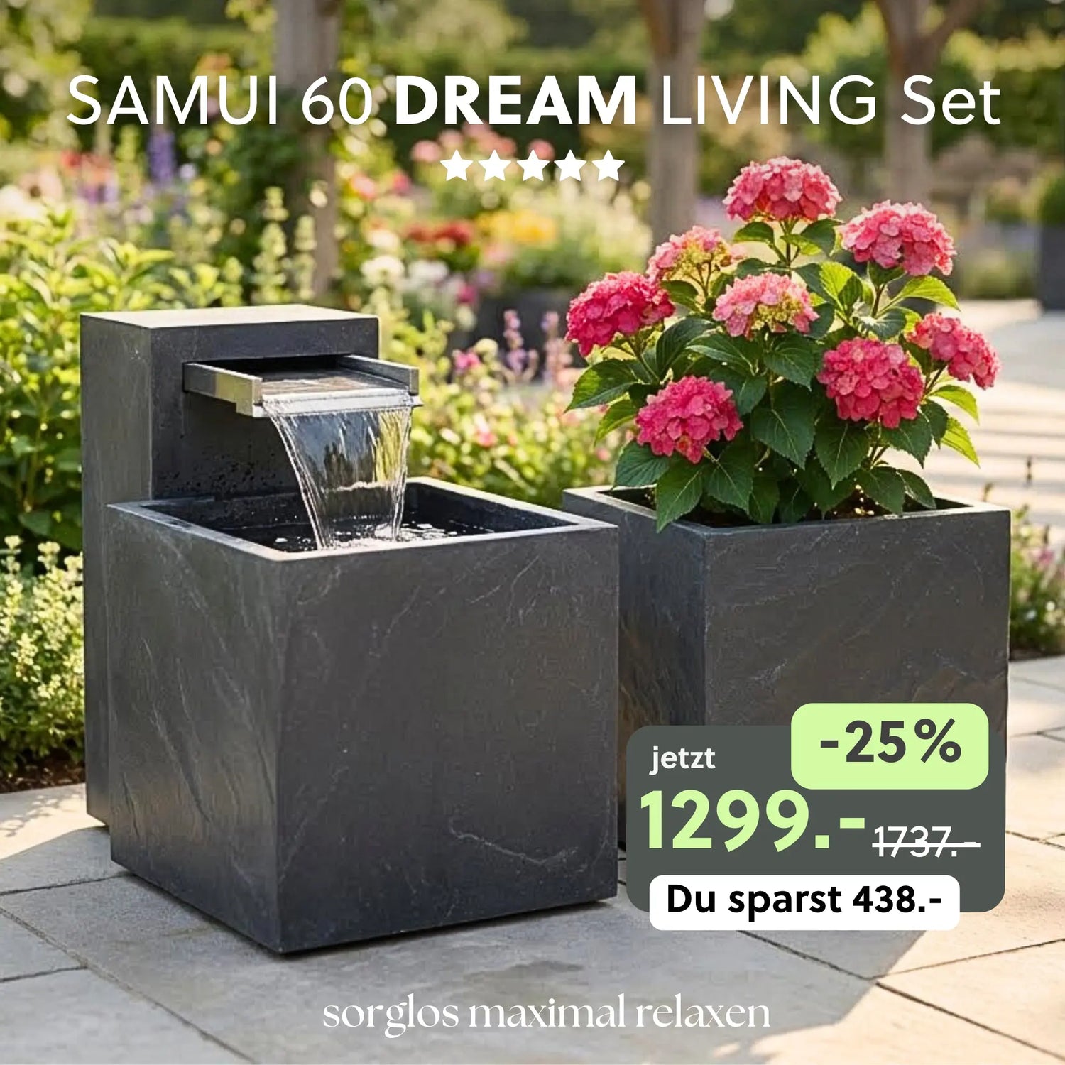 Gartenbrunnen SAMUI 60 DREAM LIVING Set - CLIMAQUA