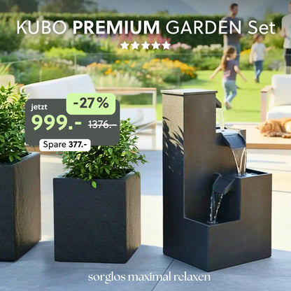 Gartenbrunnen KUBO PREMIUM GARDEN Set - CLIMAQUA
