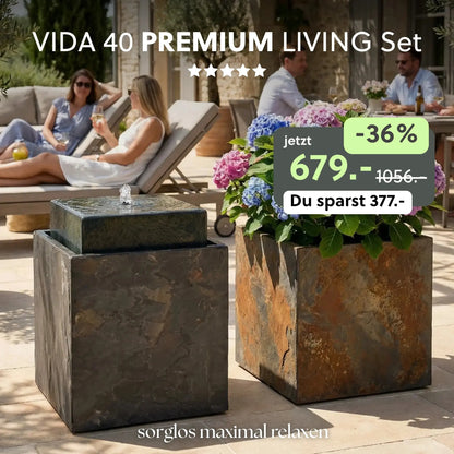 Gartenbrunnen VIDA 40 PREMIUM LIVING Set Rusty - CLIMAQUA