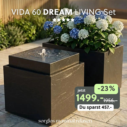 Gartenbrunnen VIDA 60 DREAM LIVING Set Anthrazit - CLIMAQUA
