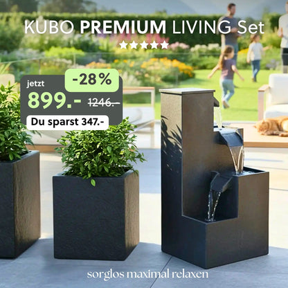 Gartenbrunnen KUBO PREMIUM LIVING Set - CLIMAQUA