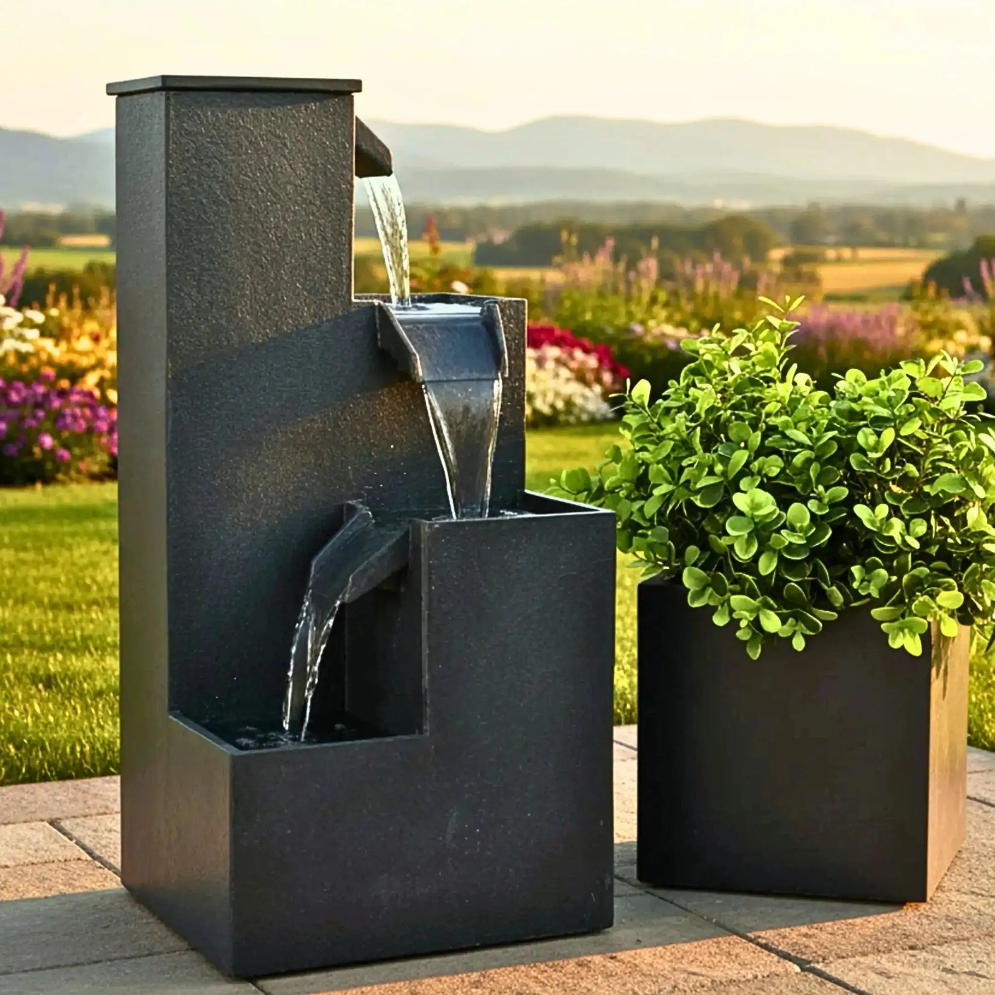 Gartenbrunnen KUBO PREMIUM LIVING Set - CLIMAQUA