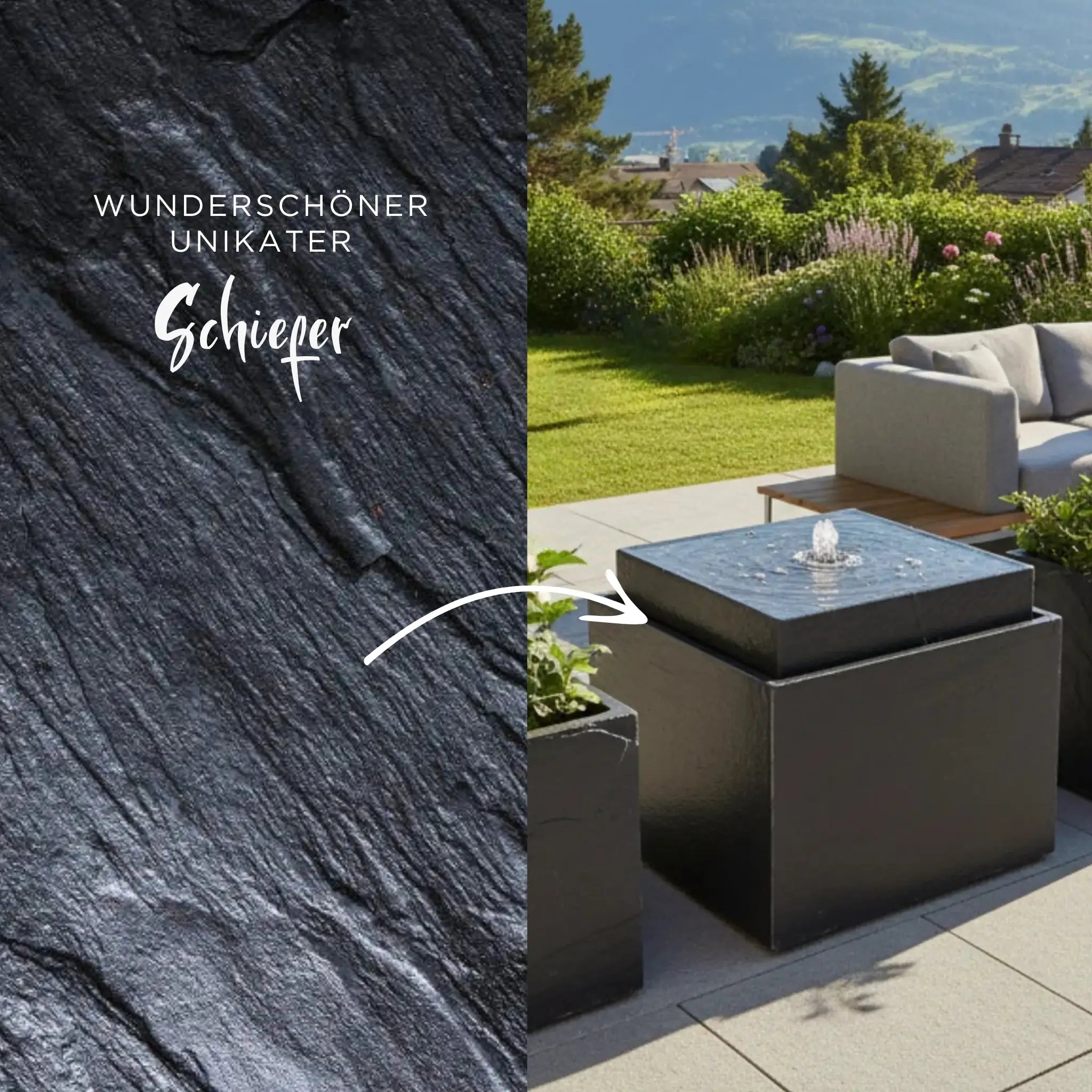 Gartenbrunnen VIDA 60 Anthrazit DREAM LIVING Set - CLIMAQUA