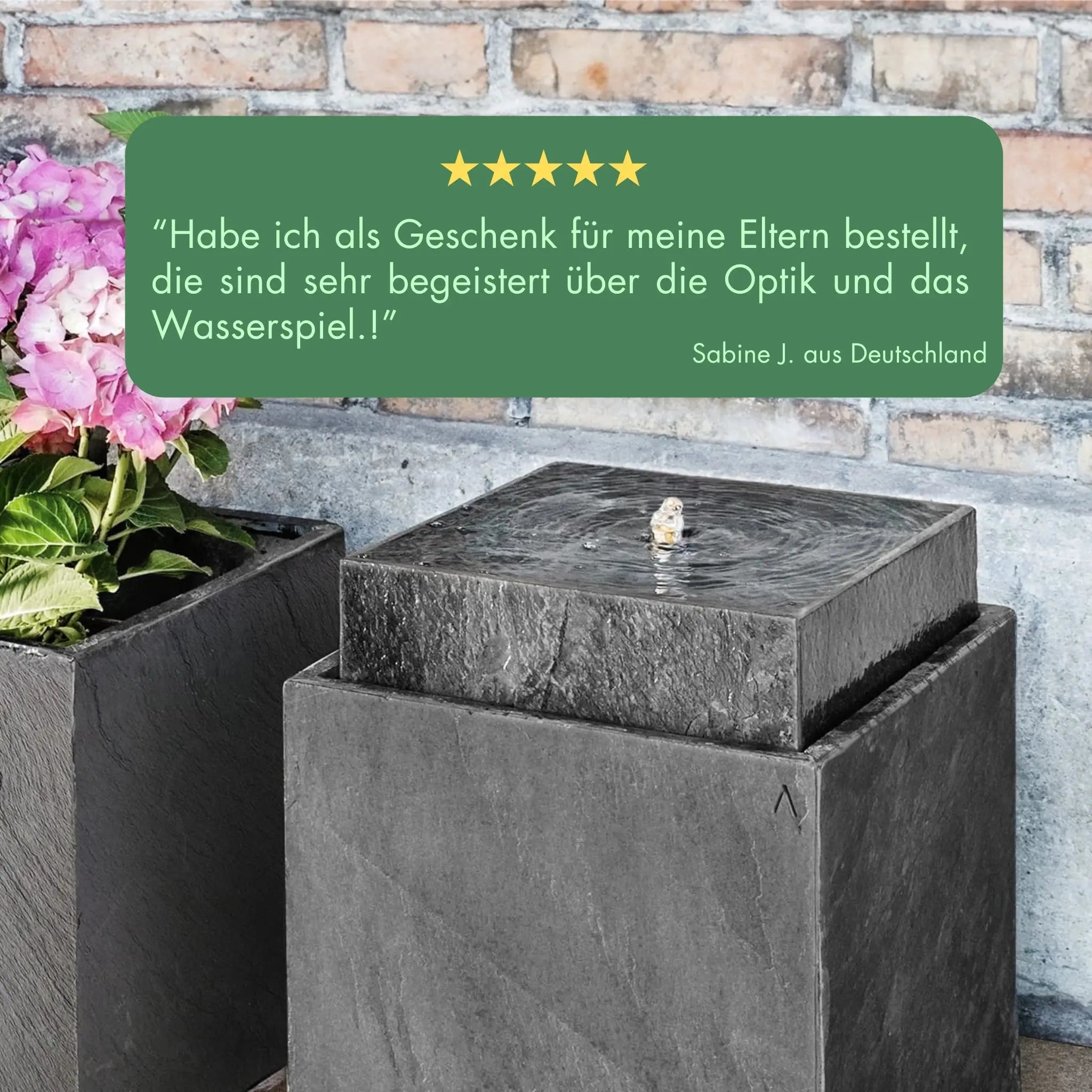 Gartenbrunnen VIDA 40 PREMIUM LIVING Set Anthrazit - CLIMAQUA