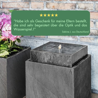 Gartenbrunnen VIDA 40 PREMIUM LIVING Set Anthrazit - CLIMAQUA