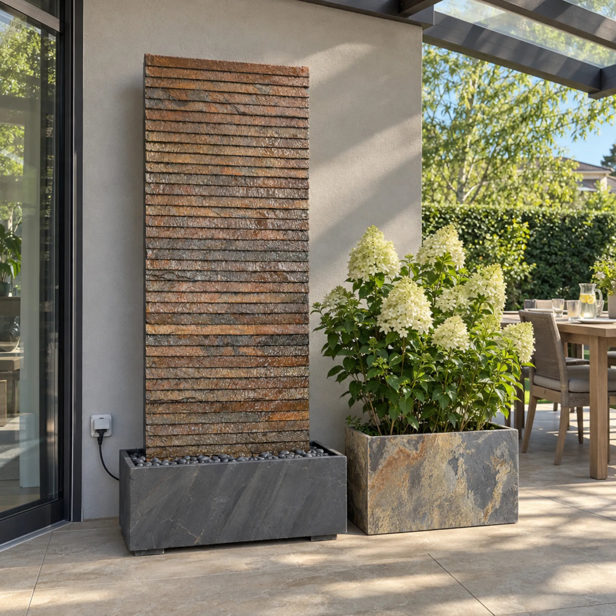 Exklusive XXL Wasserwand 180cm echt Schiefer – AVA GRANDE DREAM SET