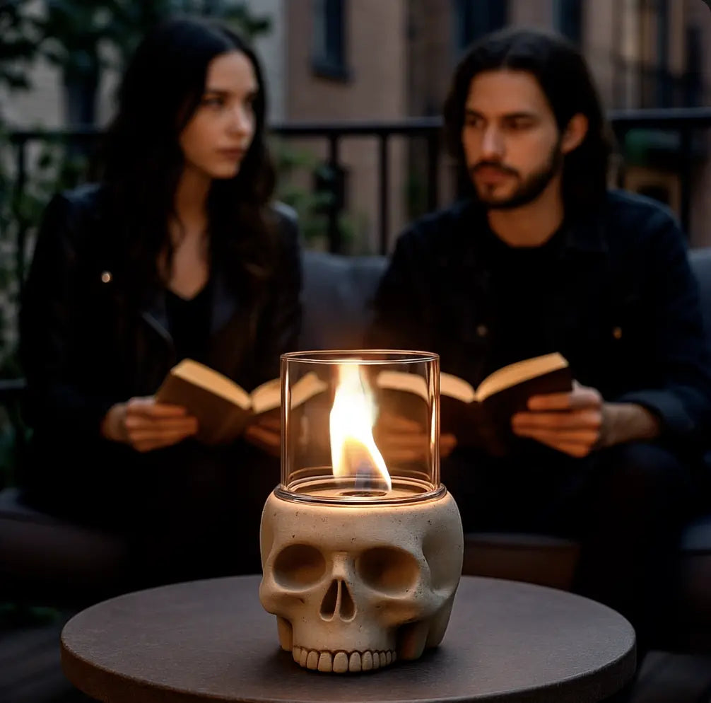 OSKAR – Deko Tischkamin Totenkopf - CLIMAQUA
