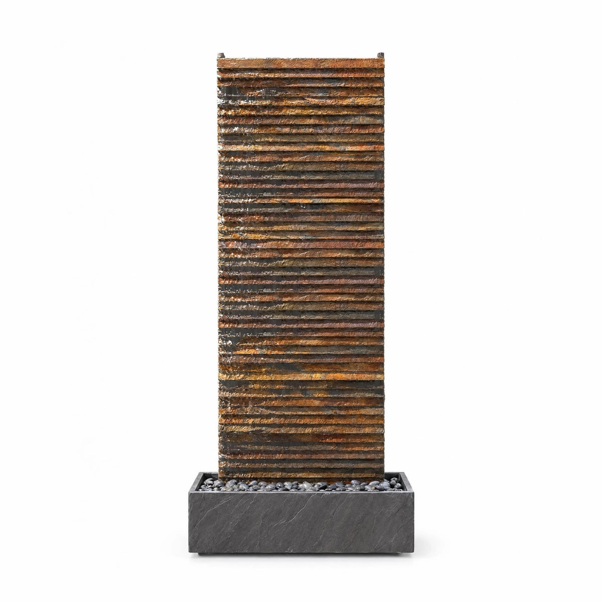 AVA GRANDE – Premium slate water wall, Rusty, indoor/outdoor, 80×38×180 cm