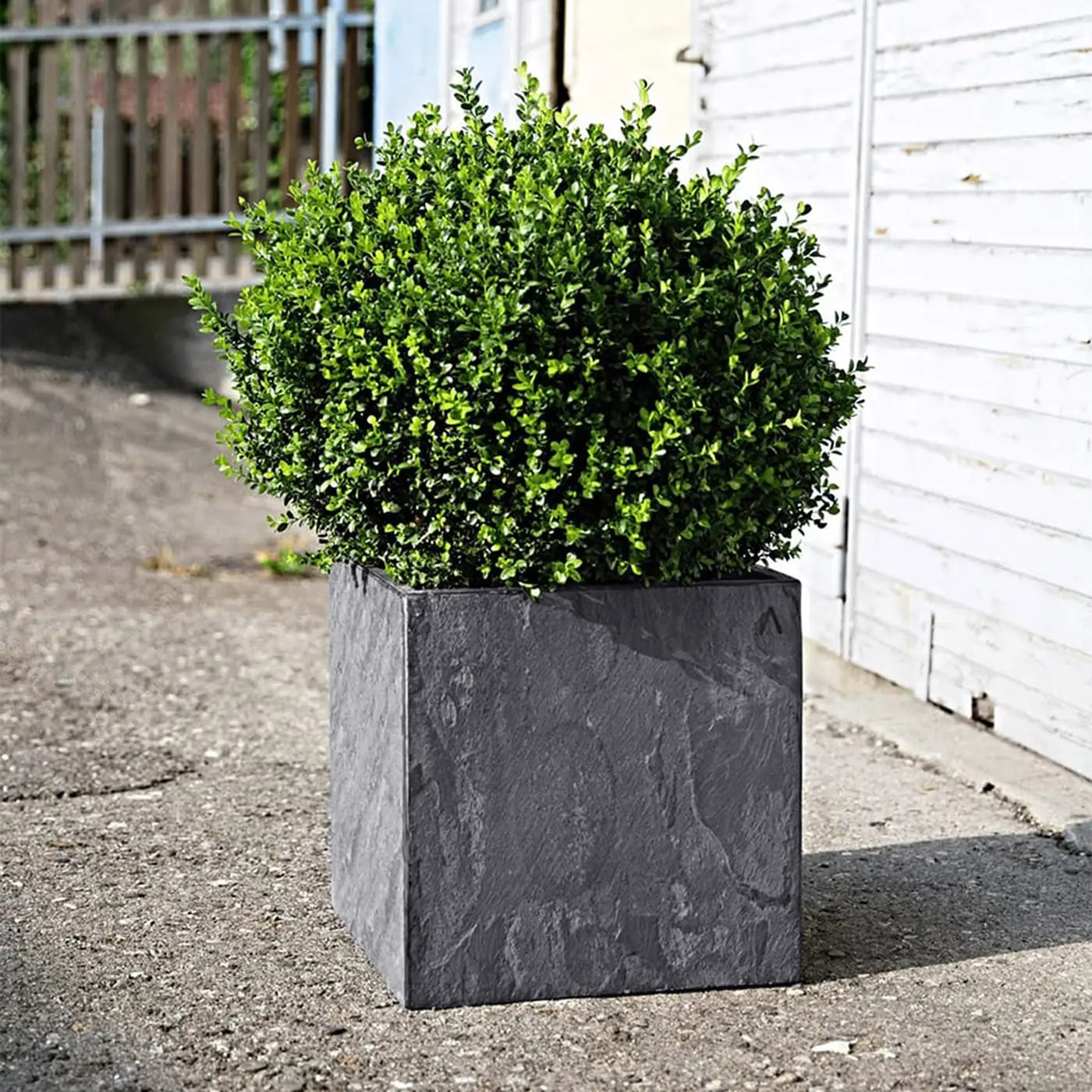 Pflanzgefäss Eckig 40x40x40 cm Schiefer Schwarz CUBI 40 Anthrazit - CLIMAQUA