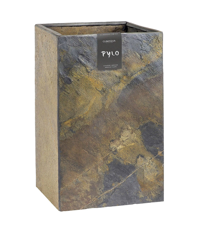 PYLO 60 Rusty – Pflanzsäule Outdoor 60x40x40 cm Naturschiefer Braun