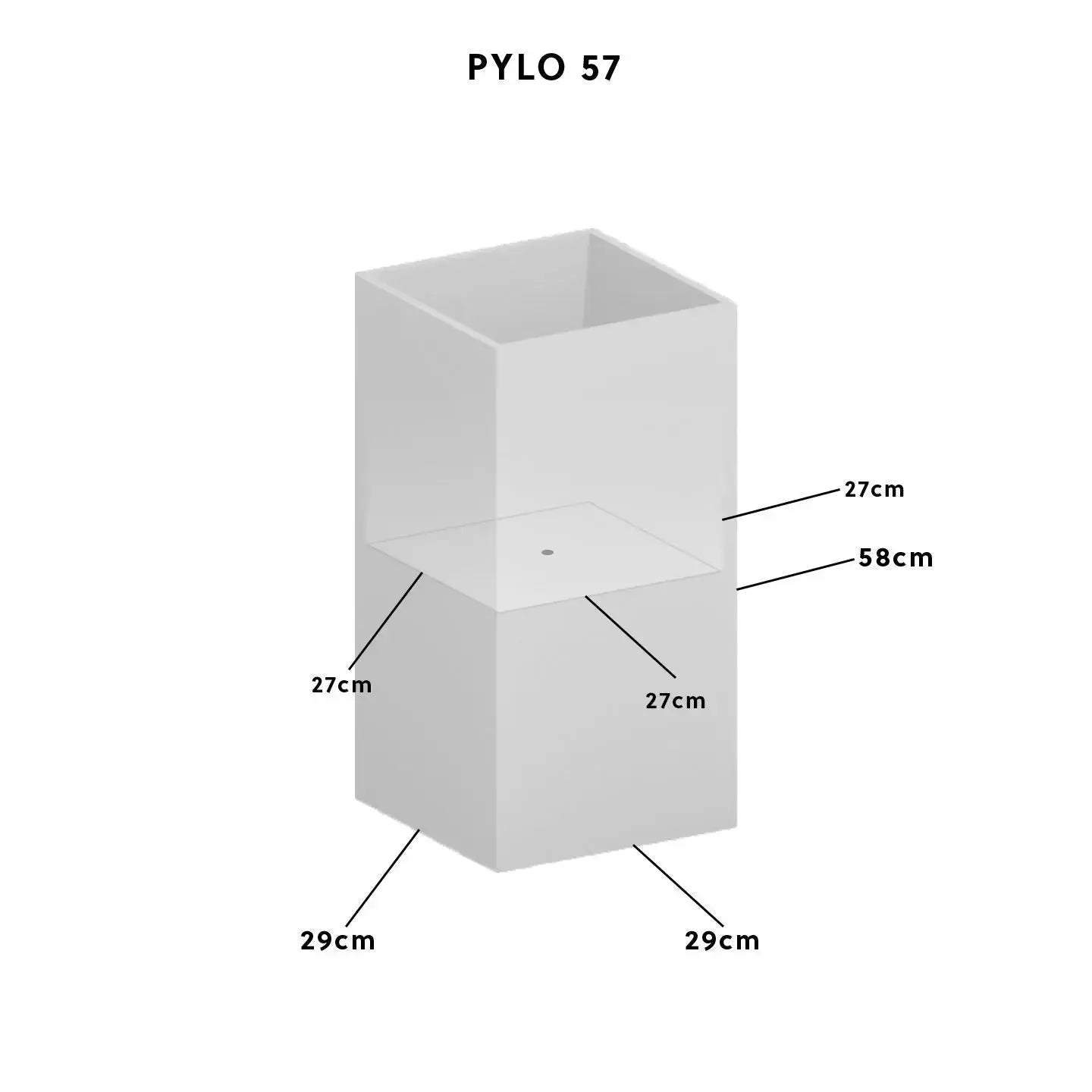 Pflanzsäule 30x57 cm Schiefer Schwarz Indoor PYLO 57 anthracite - CLIMAQUA