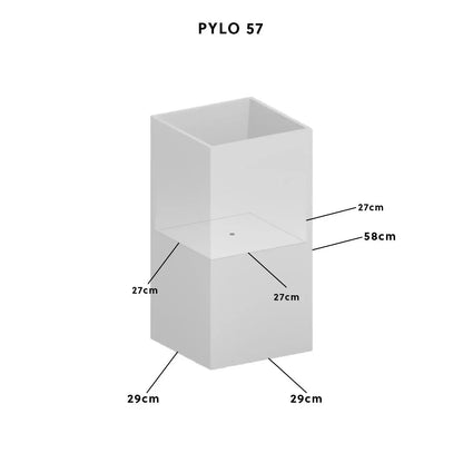 Pflanzsäule 30x57 cm Schiefer Schwarz Indoor PYLO 57 anthracite - CLIMAQUA