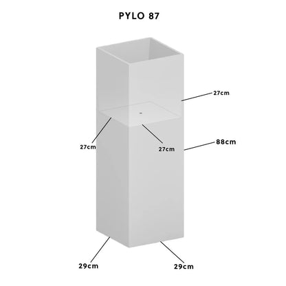 Pflanzsäule Hoch 30x87 cm Schiefer Schwarz Indoor PYLO 87 Anthrazit - CLIMAQUA