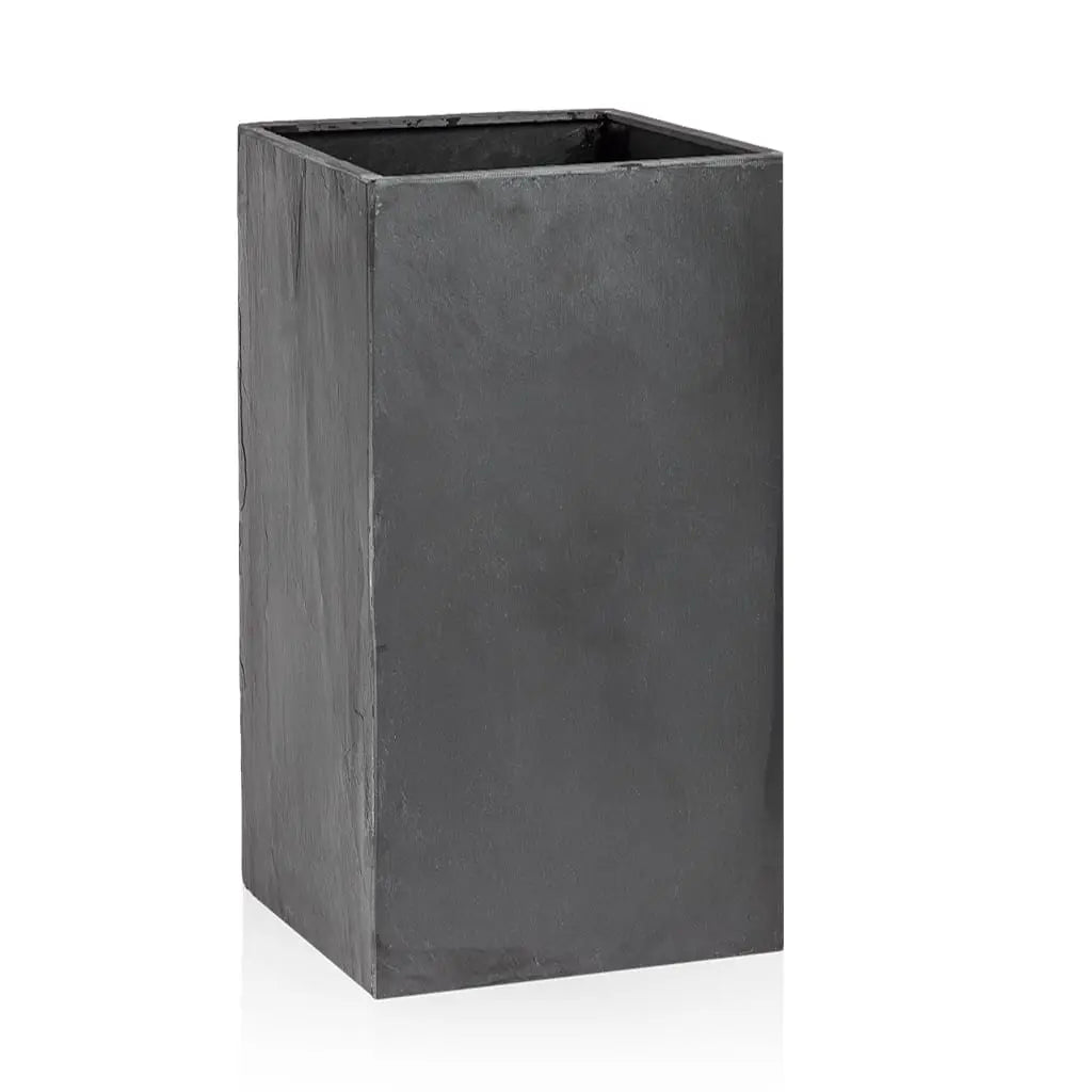 Pflanzsäule Outdoor 60x40x40 cm Naturschiefer Schwarz PYLO 60 Anthrazit - CLIMAQUA