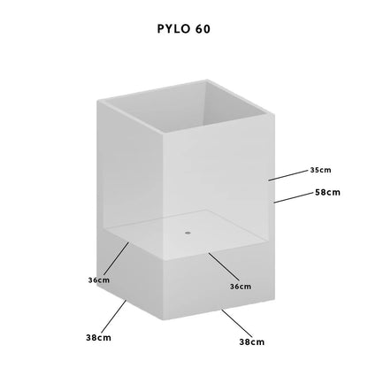 Pflanzsäule Outdoor 60x40x40 cm Naturschiefer Schwarz PYLO 60 Anthrazit - CLIMAQUA