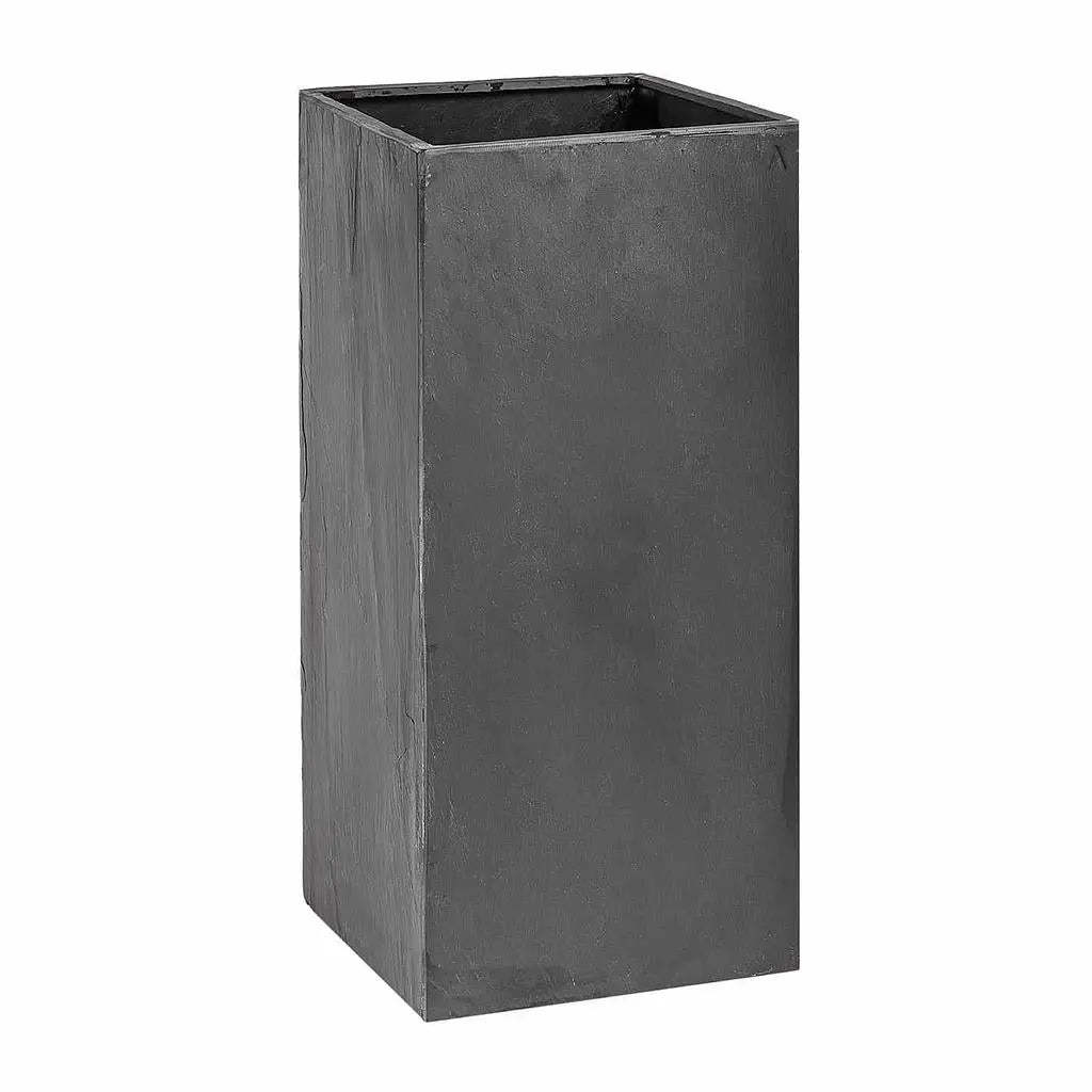 Pflanzsäule Outdoor 80x40x40 cm Naturschiefer Schwarz PYLO 80 Anthrazit - CLIMAQUA