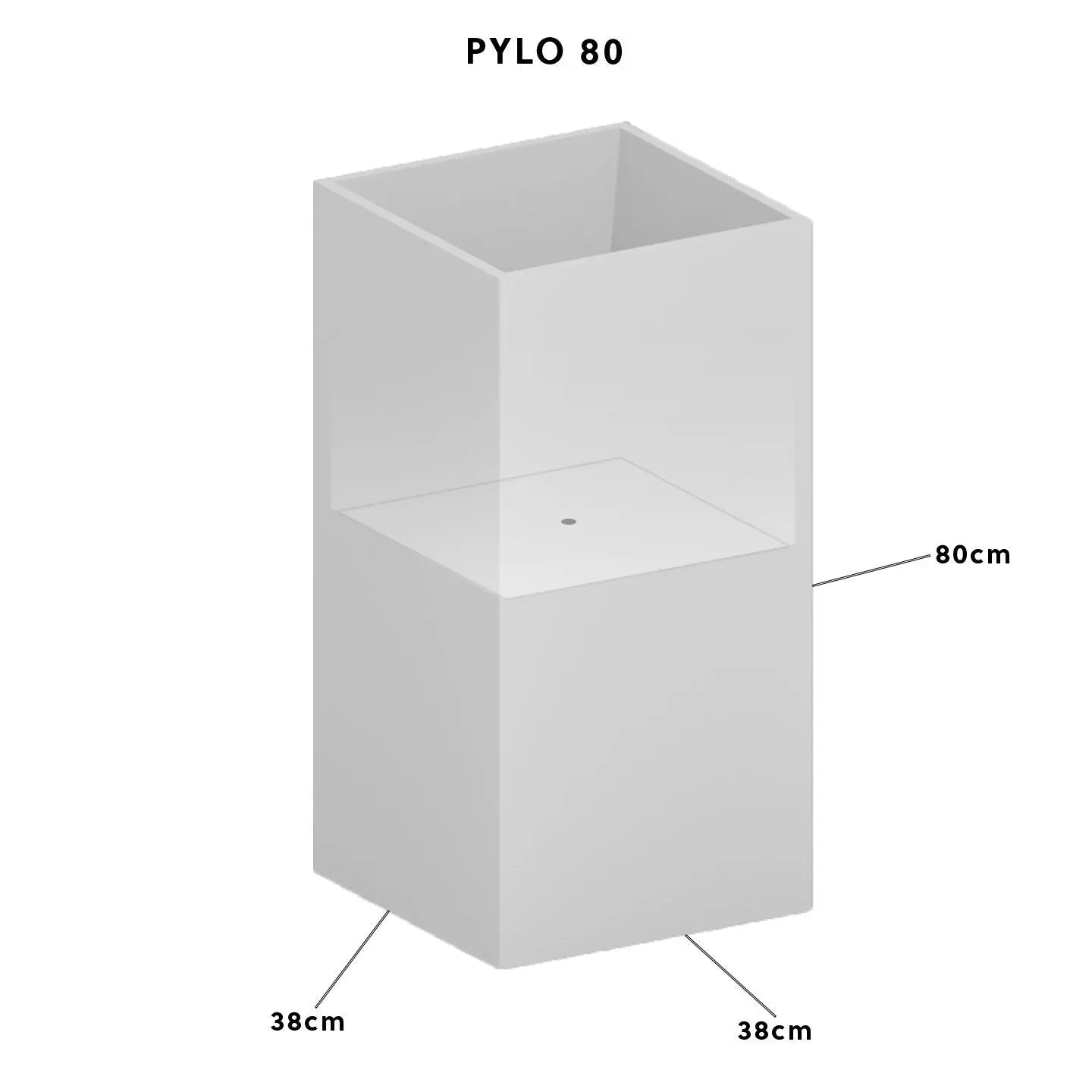 Pflanzsäule Outdoor 80x40x40 cm Naturschiefer Schwarz PYLO 80 Anthrazit - CLIMAQUA