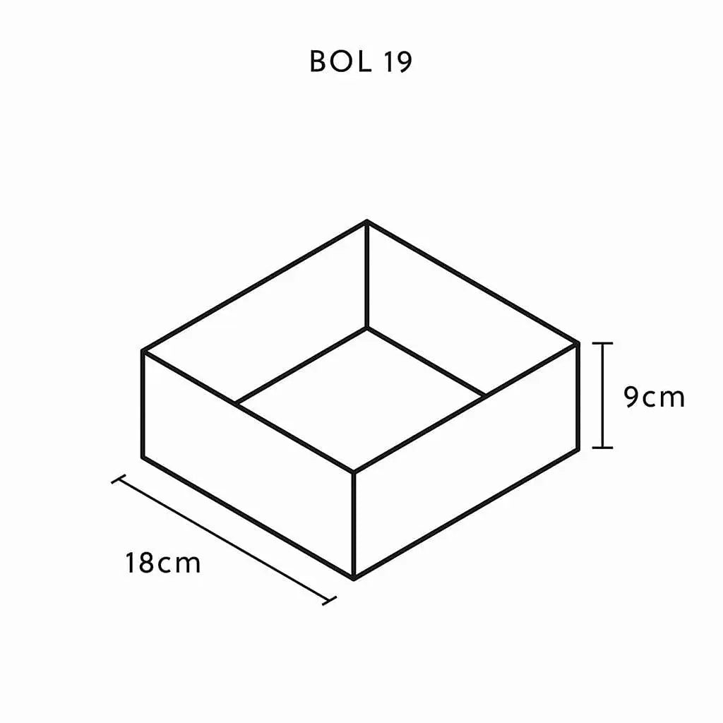 Pflanzschale Eckig 19x19x10 cm Schiefer Braun BOL 19 Anthrazit - CLIMAQUA