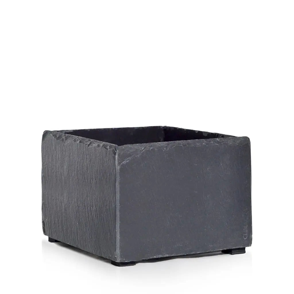 Pflanzschale Hoch 19x19x13 cm Schiefer Schwarz BOL 19+ Anthrazit - CLIMAQUA