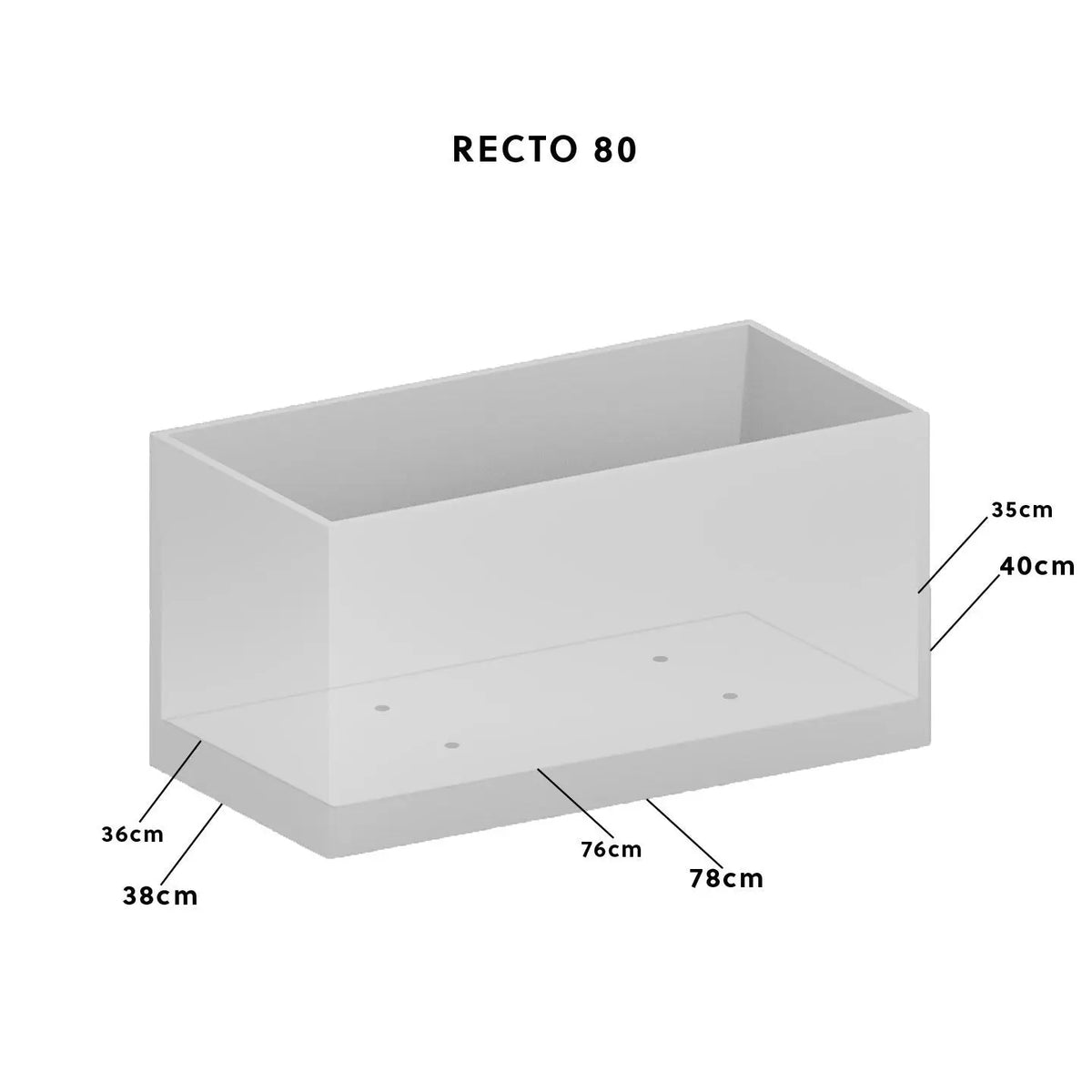 Pflanztrog Outdoor 80x60x40 cm Naturschiefer Braun RECTO 80 Anthrazit - CLIMAQUA